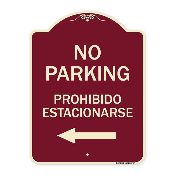 No Parking Prohibido Estacionarse Heavy-Gauge Aluminum Architectural Sign, 24" x 18", BU-1824-23797